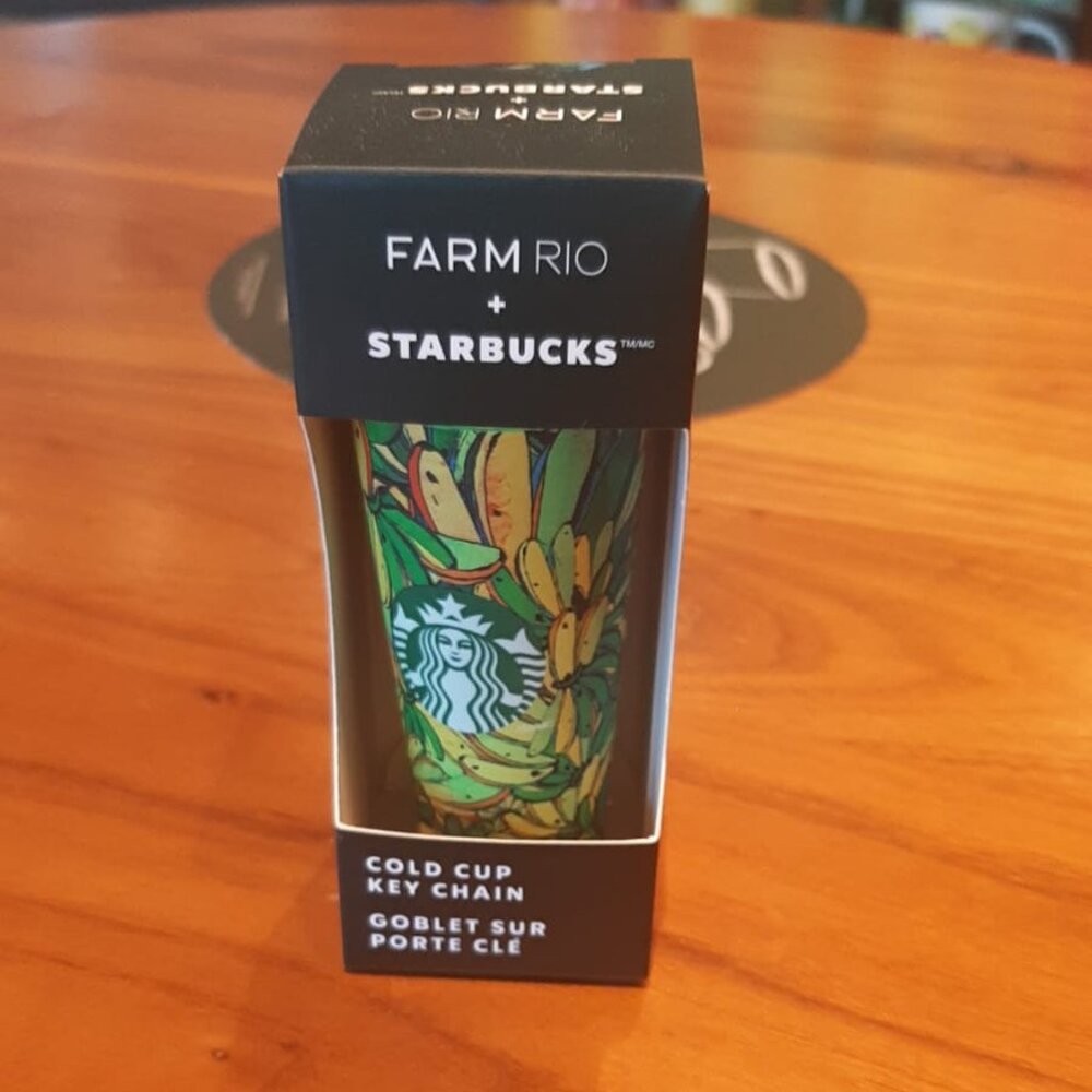 Starbucks Tropical Yellow/Green Brazil Farm Rio Cold Cup Ketchain LimitedEdition